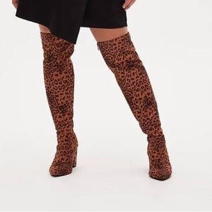 Brand New W/O Box Torrid 9.5 WW Leopard Thigh High Boots